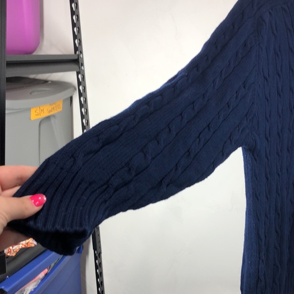 Vintage Alexander Julian Colours navy blue cable net sweater size xl - Picture 5 of 10